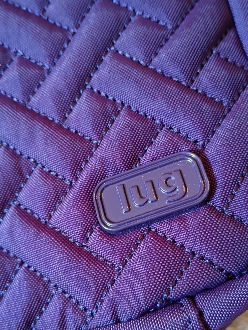 lug Quilted  Purse in Purple